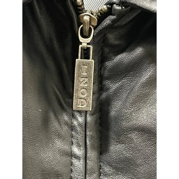 IZOD Men's Black Leather Jacket Full Zip Lined Size XL Classic Style - Picture 7 of 16